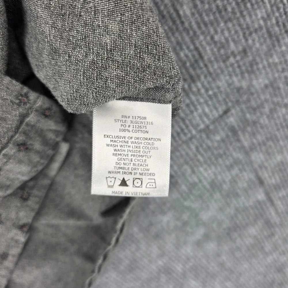 Levis Mens XL Gray Geometric Star Print Cotton Button Down Shirt 3LGLW1316